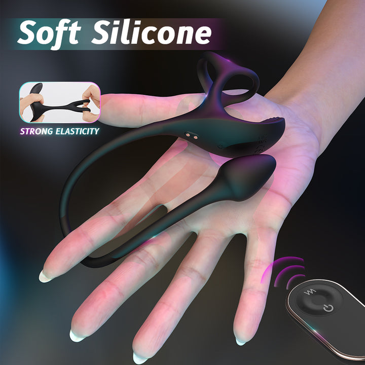 Anneaux de pénis vibrants YoYoLemon Vibromasseur Anul Plug avec stimulateur de testicules pour hommes